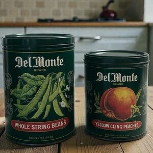 Vintage-Style Nesting Tins Del Monte Vintage Set of 2-Made in England.